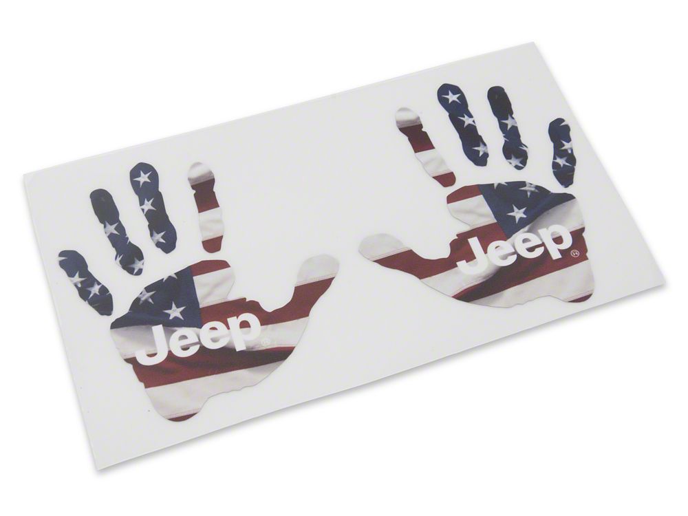 Jeep Licensed by RedRock Jeep Wave Decal; Real Flag (87-18 Jeep Wrangler YJ, TJ & JK)
