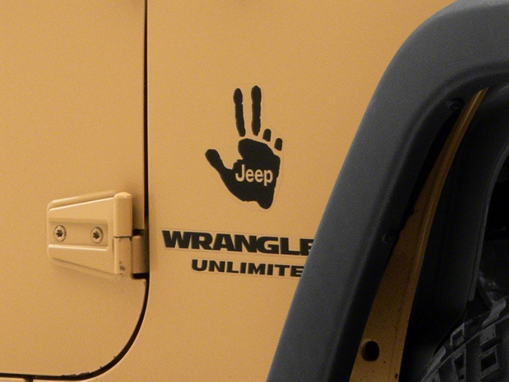 Jeep Licensed by RedRock Jeep Peace Decal; Gloss Black (87-18 Jeep Wrangler YJ, TJ & JK)