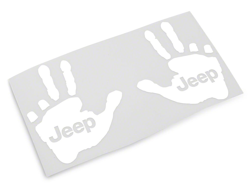 Jeep Licensed by RedRock Jeep Peace Decal; White (87-18 Jeep Wrangler YJ, TJ & JK)