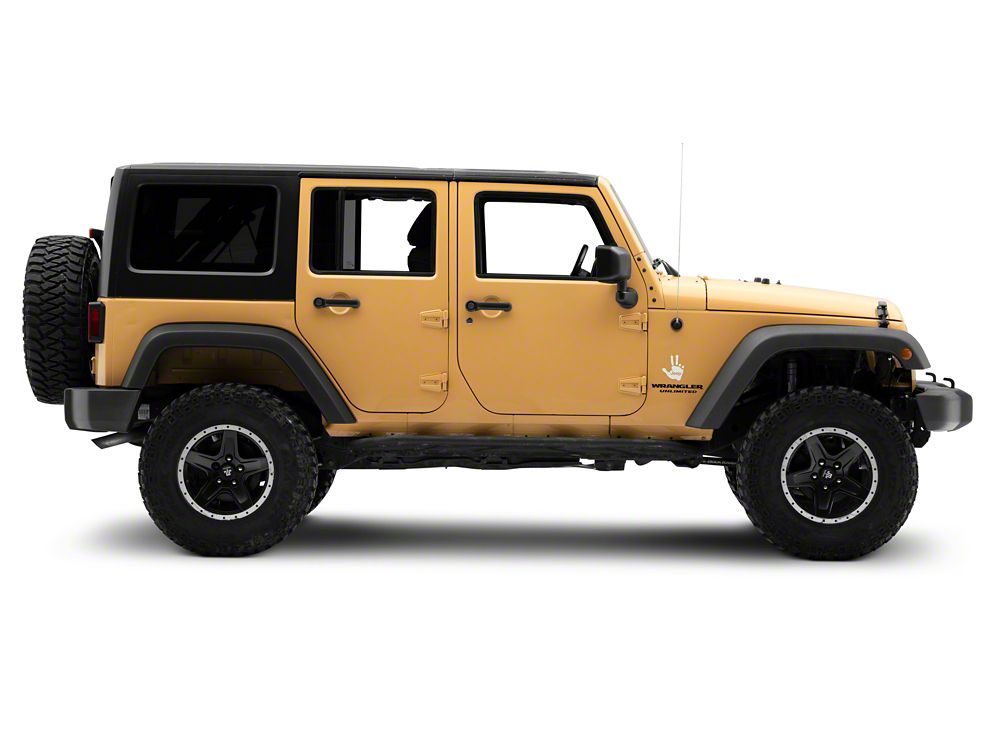 Jeep Licensed by RedRock Jeep Peace Decal; White (87-18 Jeep Wrangler YJ, TJ & JK)