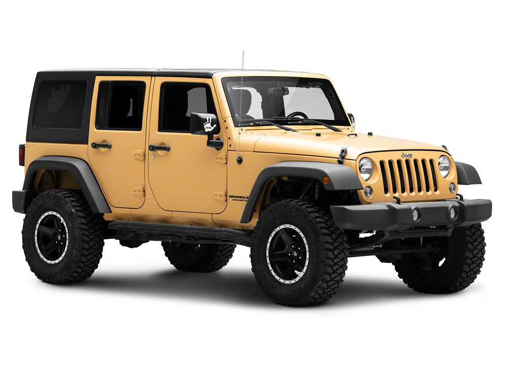 Jeep Licensed by RedRock Jeep Peace Decal; White (87-18 Jeep Wrangler YJ, TJ & JK)