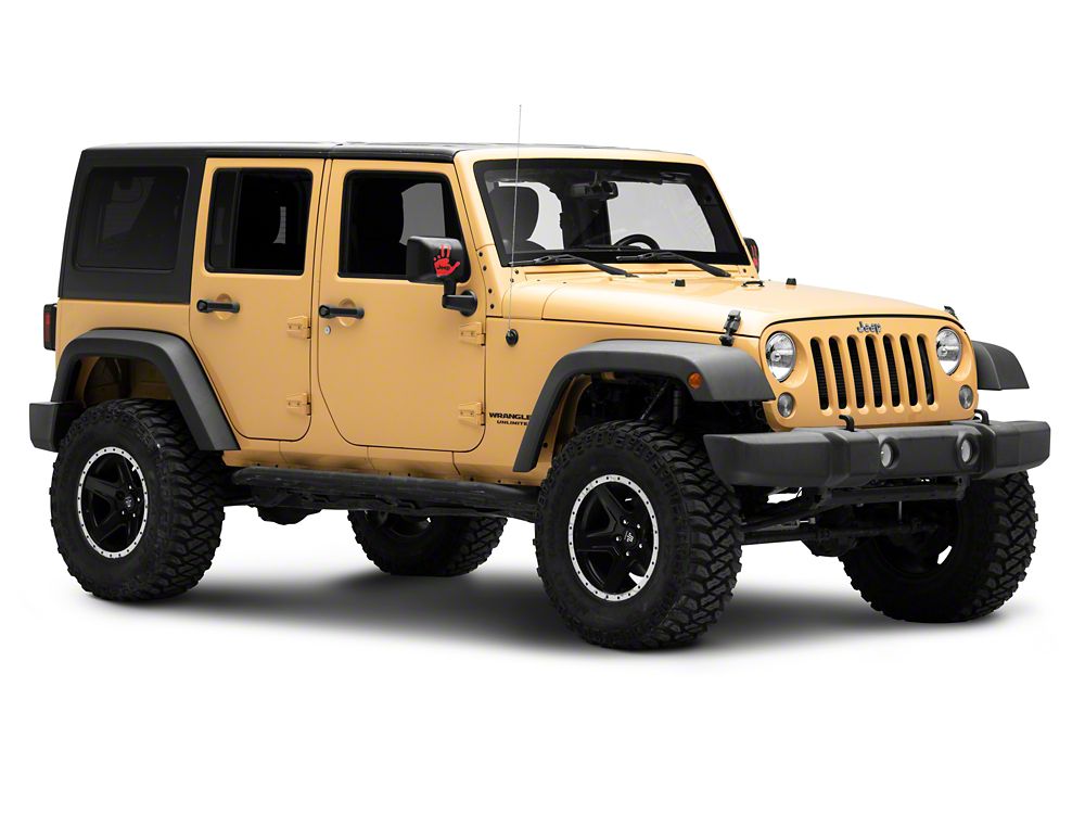 Jeep Licensed by RedRock Jeep Peace Decal; Red (87-18 Jeep Wrangler YJ, TJ & JK)