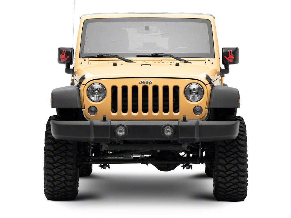 Jeep Licensed by RedRock Jeep Peace Decal; Red (87-18 Jeep Wrangler YJ, TJ & JK)