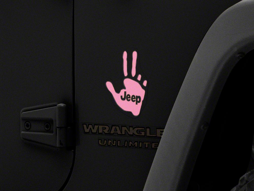 Jeep Licensed by RedRock Jeep Peace Decal; Pink (87-18 Jeep Wrangler YJ, TJ & JK)