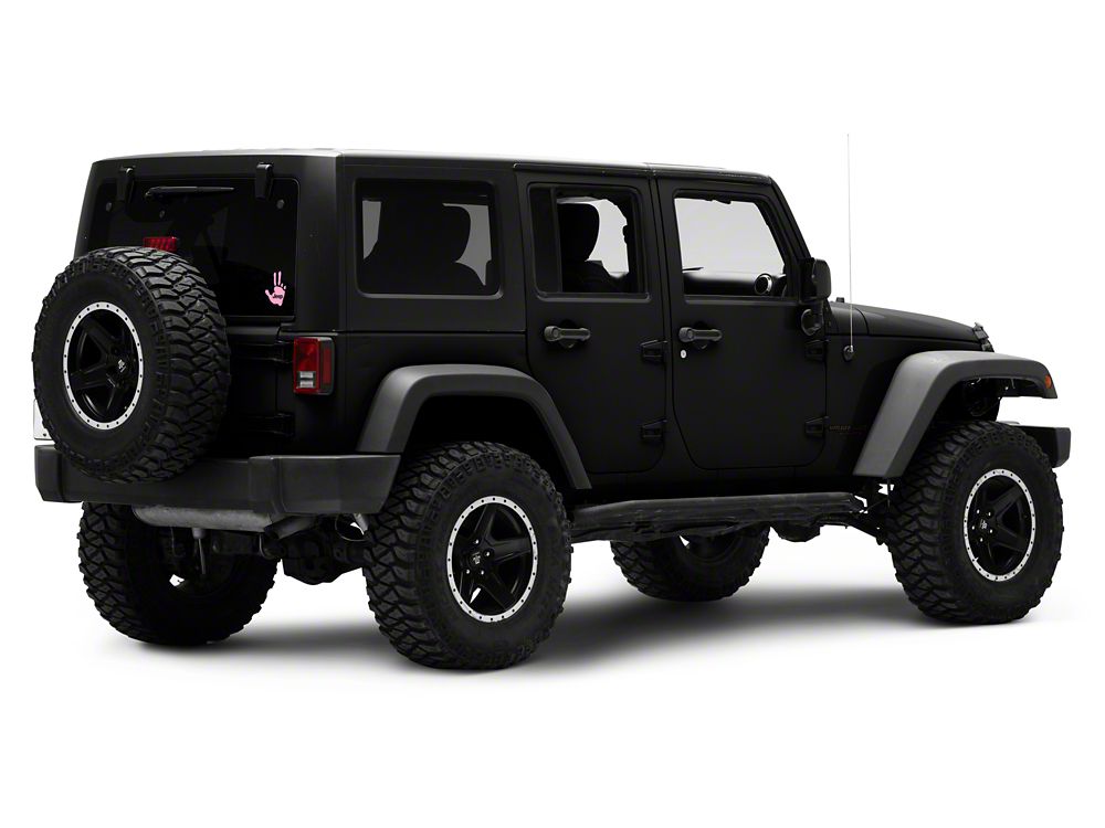 Jeep Licensed by RedRock Jeep Peace Decal; Pink (87-18 Jeep Wrangler YJ, TJ & JK)