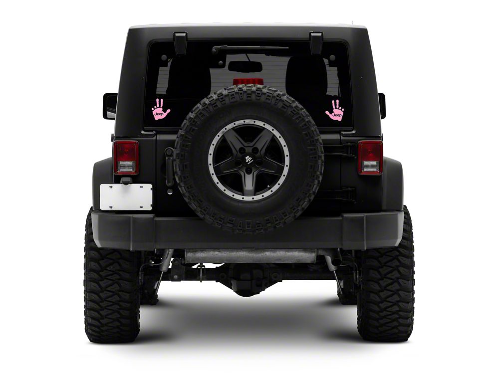 Jeep Licensed by RedRock Jeep Peace Decal; Pink (87-18 Jeep Wrangler YJ, TJ & JK)