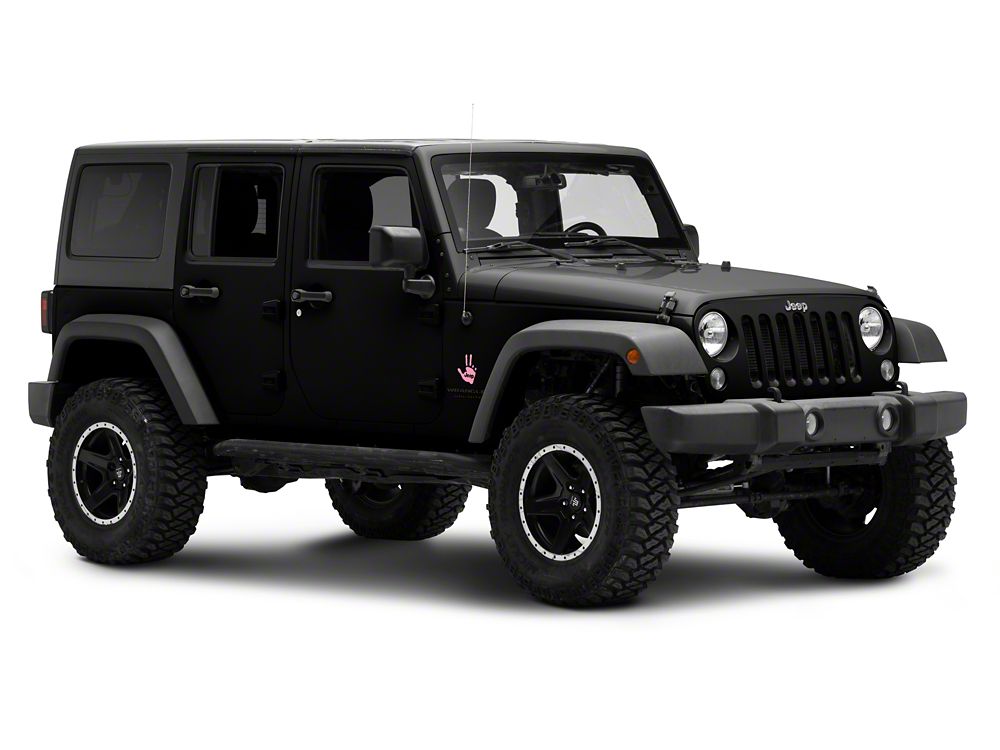 Jeep Licensed by RedRock Jeep Peace Decal; Pink (87-18 Jeep Wrangler YJ, TJ & JK)