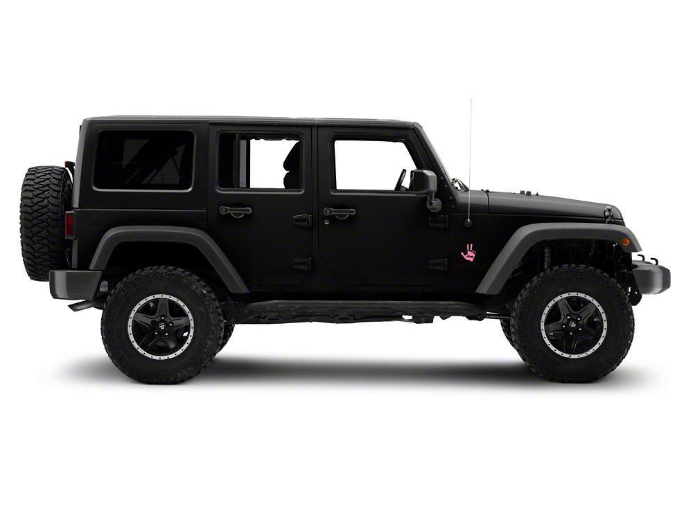 Jeep Licensed by RedRock Jeep Peace Decal; Pink (87-18 Jeep Wrangler YJ, TJ & JK)