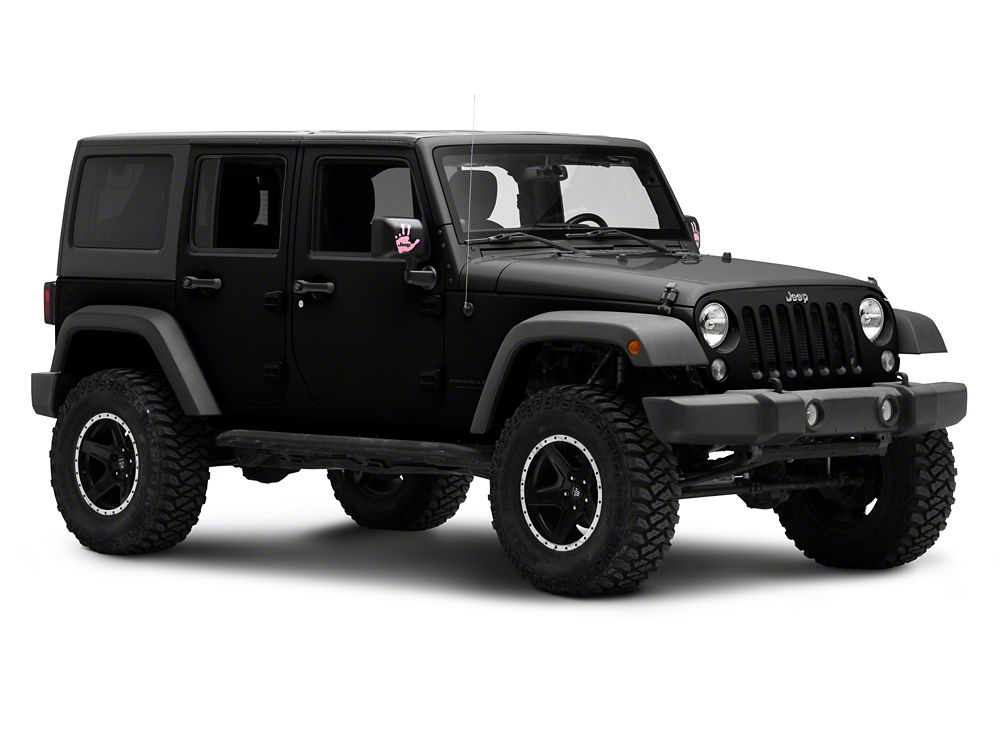 Jeep Licensed by RedRock Jeep Peace Decal; Pink (87-18 Jeep Wrangler YJ, TJ & JK)