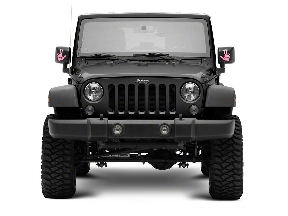 Jeep Licensed by RedRock Jeep Peace Decal; Pink (87-18 Jeep Wrangler YJ, TJ & JK)