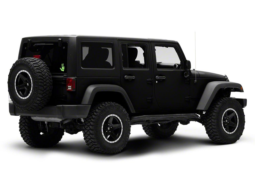 Jeep Licensed by RedRock Jeep Peace Decal; Lime (87-18 Jeep Wrangler YJ, TJ & JK)