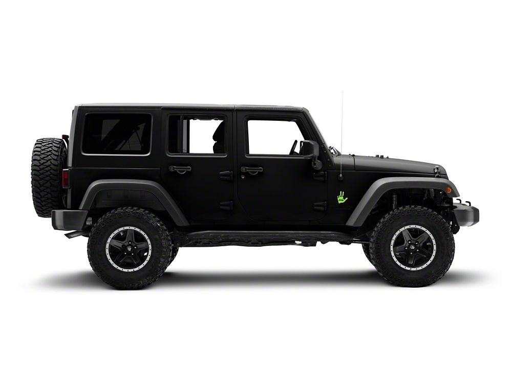 Jeep Licensed by RedRock Jeep Peace Decal; Lime (87-18 Jeep Wrangler YJ, TJ & JK)