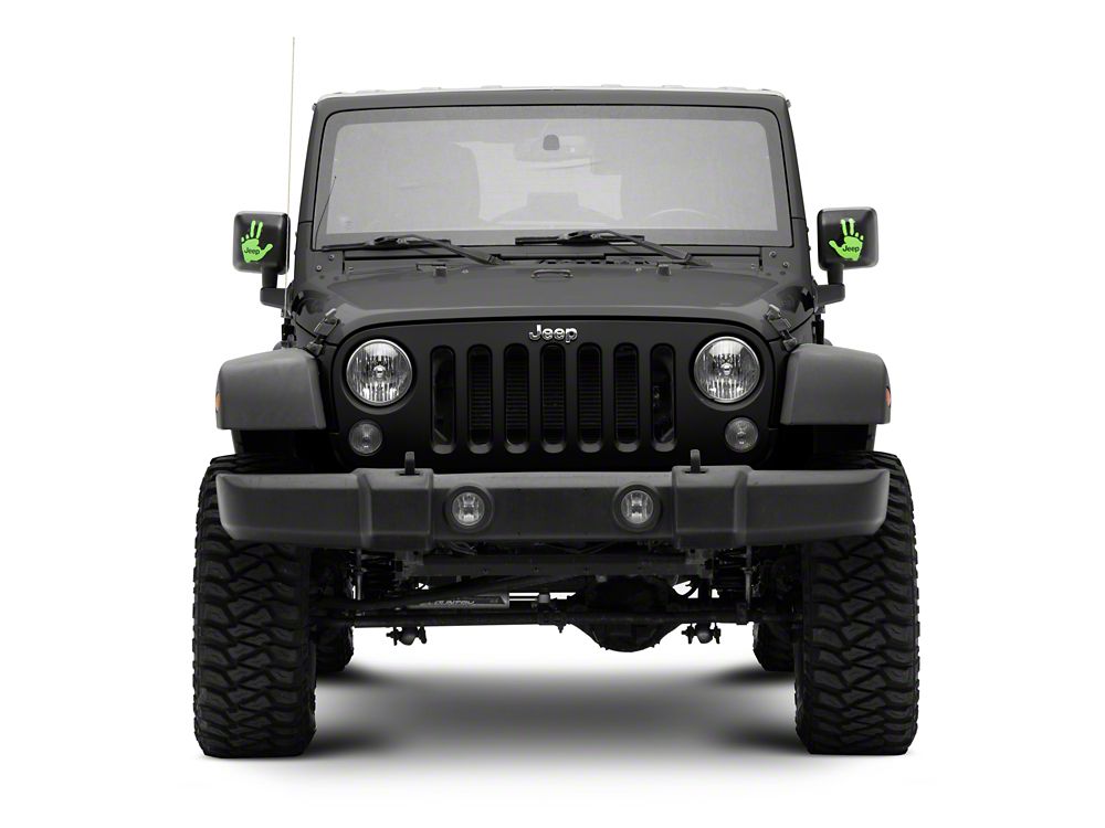 Jeep Licensed by RedRock Jeep Peace Decal; Lime (87-18 Jeep Wrangler YJ, TJ & JK)