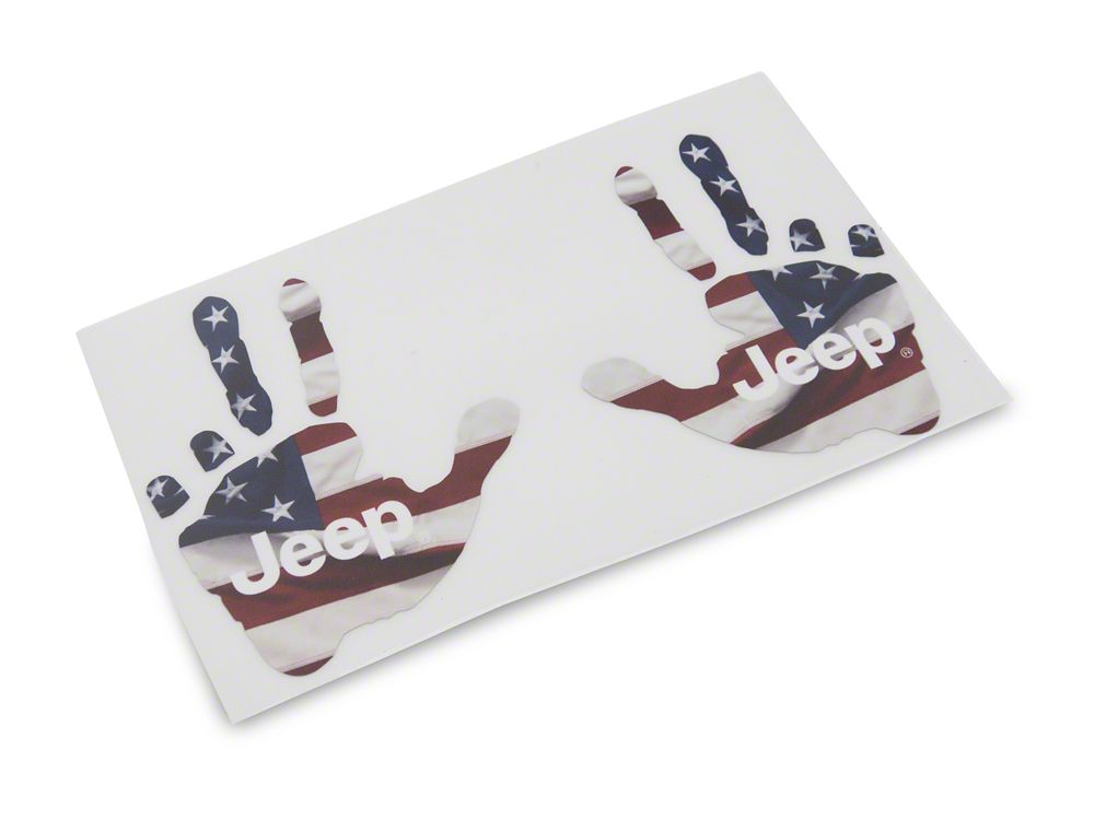 Jeep Licensed by RedRock Jeep Peace Decal; Real Flag (87-18 Jeep Wrangler YJ, TJ & JK)
