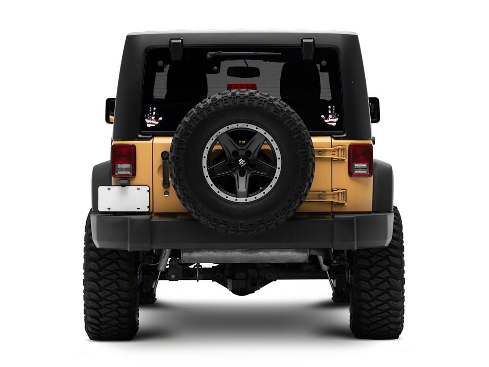 Jeep Licensed by RedRock Jeep Peace Decal; Real Flag (87-18 Jeep Wrangler YJ, TJ & JK)