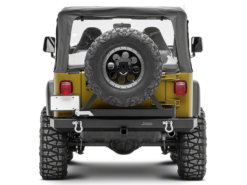 Jeep Licensed by RedRock Classic Rear Bumper with Tire Carrier and Jeep Logo (87-06 Jeep Wrangler YJ & TJ)