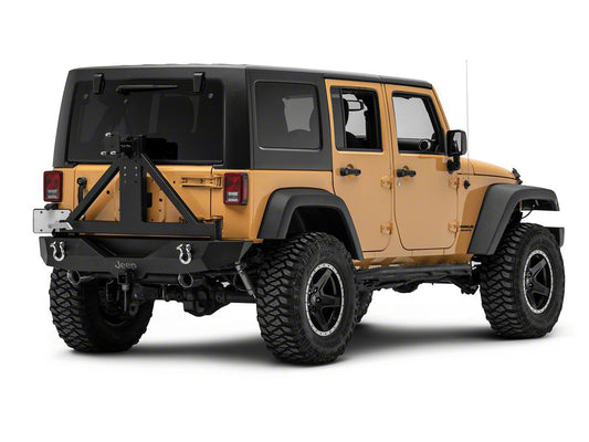 Jeep Licensed by RedRock Trail Force HD Rear Bumper with Tire Carrier and Jeep Logo (07-18 Jeep Wrangler JK)