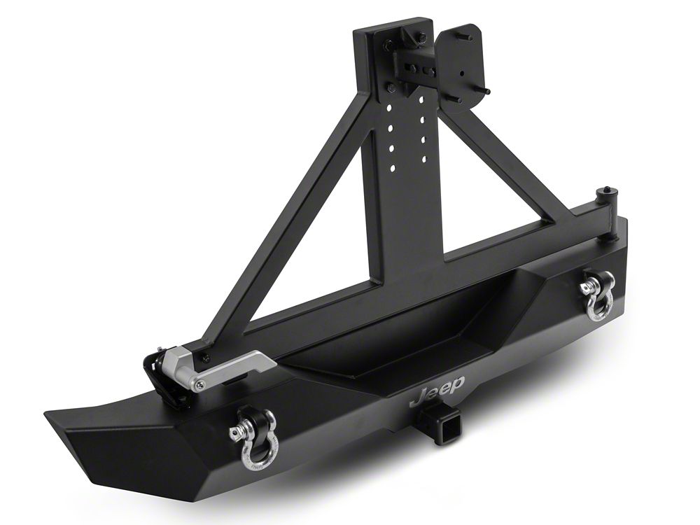 Jeep Licensed by RedRock Trail Force HD Rear Bumper with Tire Carrier and Jeep Logo (07-18 Jeep Wrangler JK)