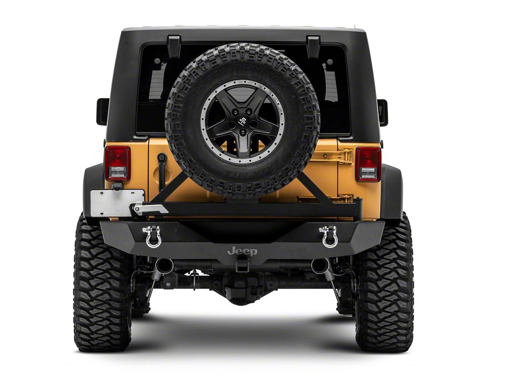 Jeep Licensed by RedRock Trail Force HD Rear Bumper with Tire Carrier and Jeep Logo (07-18 Jeep Wrangler JK)
