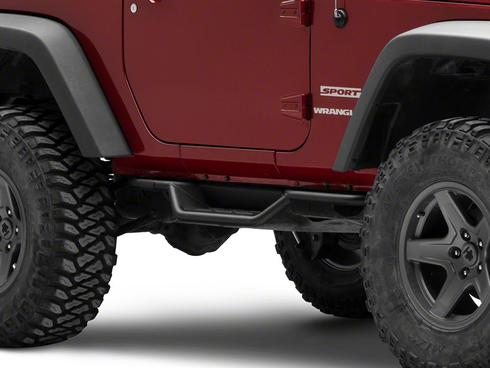 Jeep Licensed by RedRock HD Drop Side Step Bars with Jeep Logo (07-18 Jeep Wrangler JK 2-Door)