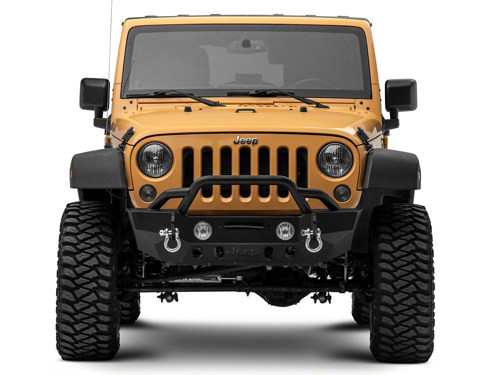 Jeep Licensed by RedRock Crawler Stubby Winch Front Bumper with Jeep Logo (07-18 Jeep Wrangler JK)