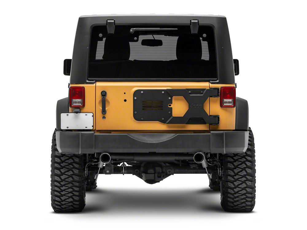 Jeep Licensed by RedRock HD Tire Carrier Bracket for OEM Tire Mount with Jeep Logo (07-18 Jeep Wrangler JK)
