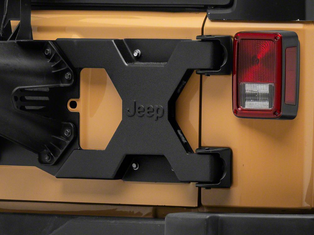 Jeep Licensed by RedRock HD Tire Carrier Bracket for OEM Tire Mount with Jeep Logo (07-18 Jeep Wrangler JK)