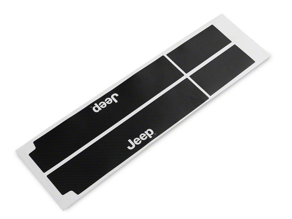 Jeep Licensed by RedRock Carbon Fiber Door Sill Decal; White (07-18 Jeep Wrangler JK)