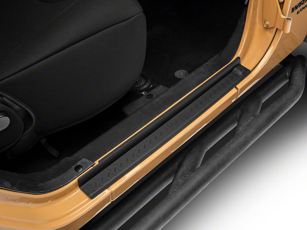 Jeep Licensed by RedRock Door Entry Guards with Jeep Logo (07-18 Jeep Wrangler JK 4-Door)