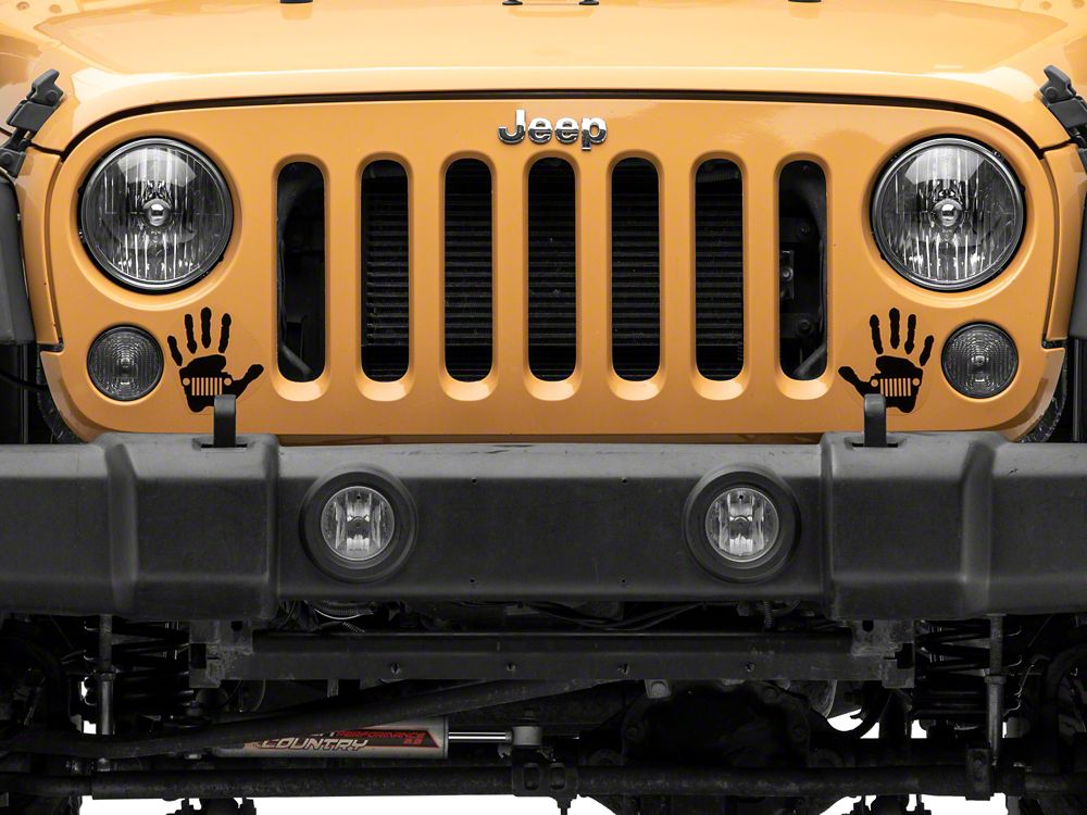 Jeep Licensed by RedRock Jeep Wave Grille Decal; Gloss Black (87-18 Wrangler YJ, TJ & JK)