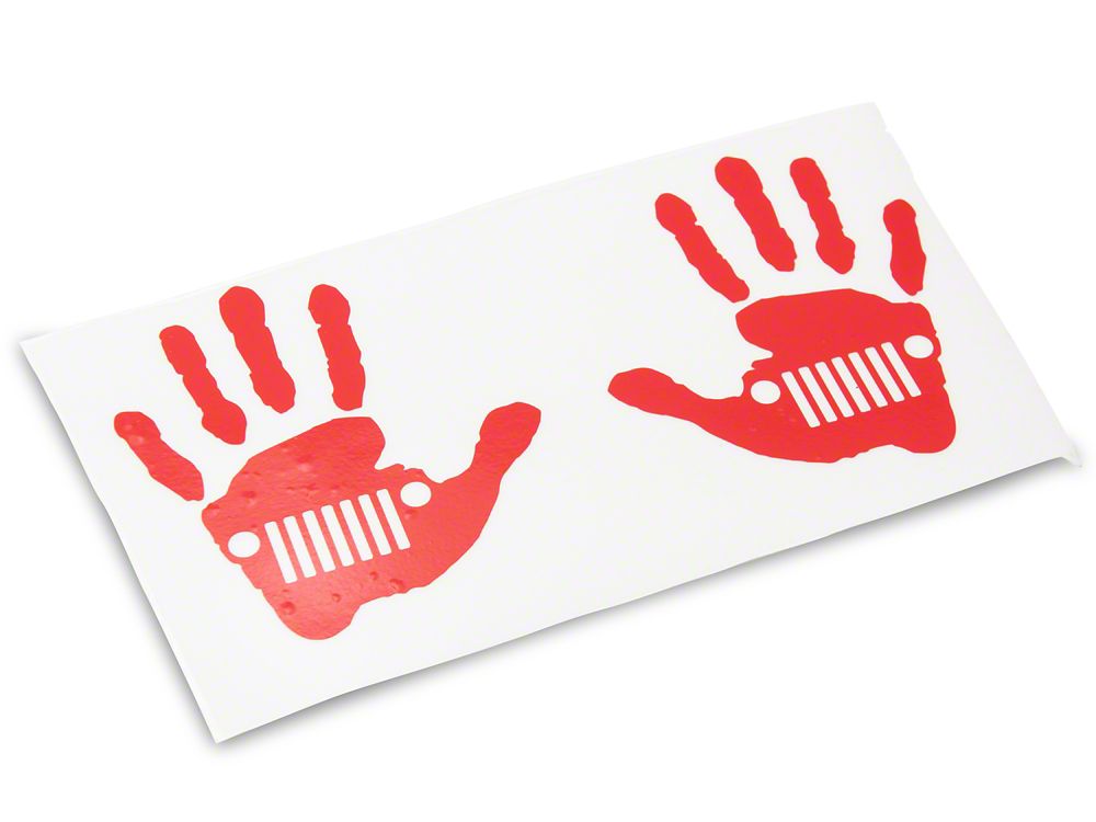 Jeep Licensed by RedRock Jeep Wave Grille Decal; Red (87-18 Wrangler YJ, TJ & JK)
