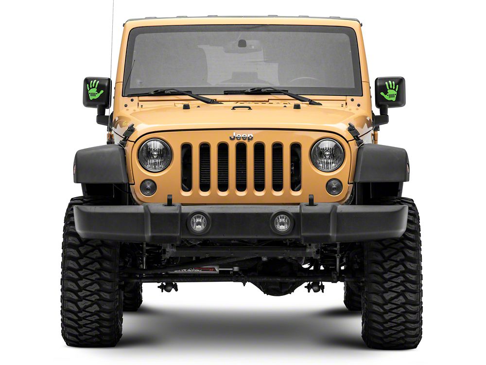 Jeep Licensed by RedRock Jeep Wave Grille Decal; Lime (87-18 Wrangler YJ, TJ & JK)