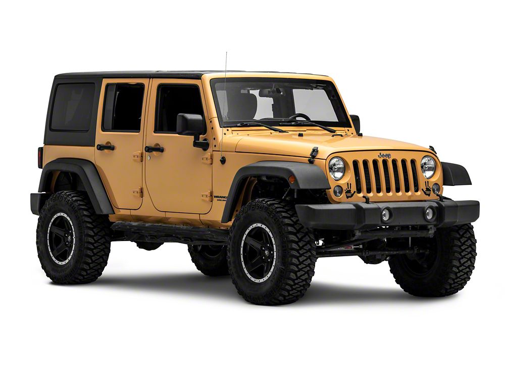 Jeep Licensed by RedRock Jeep Peace Grille Decal; Gloss Black (87-18 Wrangler YJ, TJ & JK)