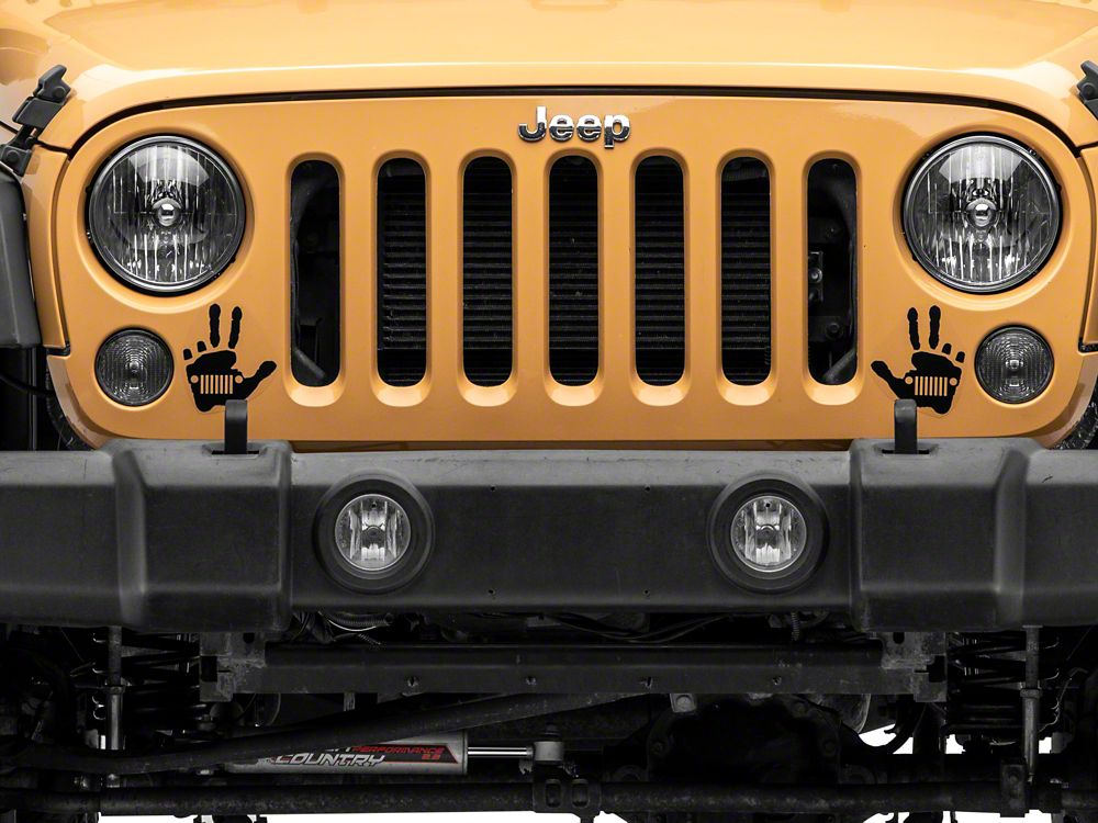 Jeep Licensed by RedRock Jeep Peace Grille Decal; Matte Black (87-18 Wrangler YJ, TJ & JK)