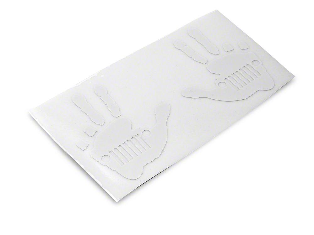 Jeep Licensed by RedRock Jeep Peace Grille Decal; White (87-18 Wrangler YJ, TJ & JK)