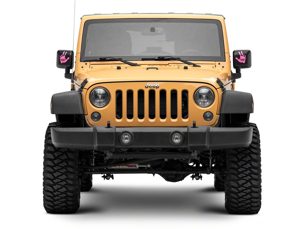 Jeep Licensed by RedRock Jeep Peace Grille Decal; Pink (87-18 Wrangler YJ, TJ & JK)