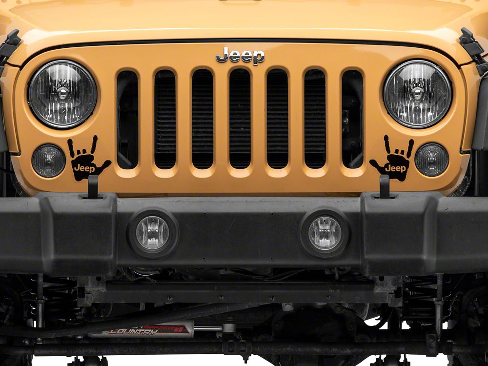 Jeep Licensed by RedRock Jeep Metal Decal; Gloss Black (87-18 Wrangler YJ, TJ & JK)