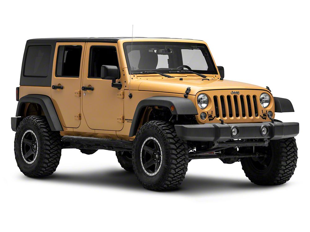 Jeep Licensed by RedRock Jeep Metal Decal; Matte Black (87-18 Wrangler YJ, TJ & JK)