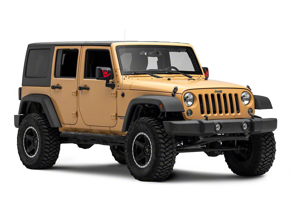 Jeep Licensed by RedRock Jeep Metal Decal; Red (87-18 Wrangler YJ, TJ & JK)