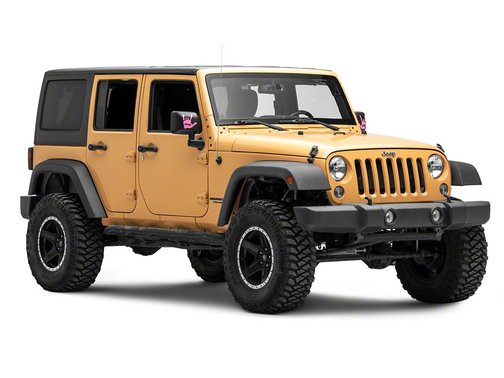 Jeep Licensed by RedRock Jeep Metal Decal; Pink (87-18 Wrangler YJ, TJ & JK)