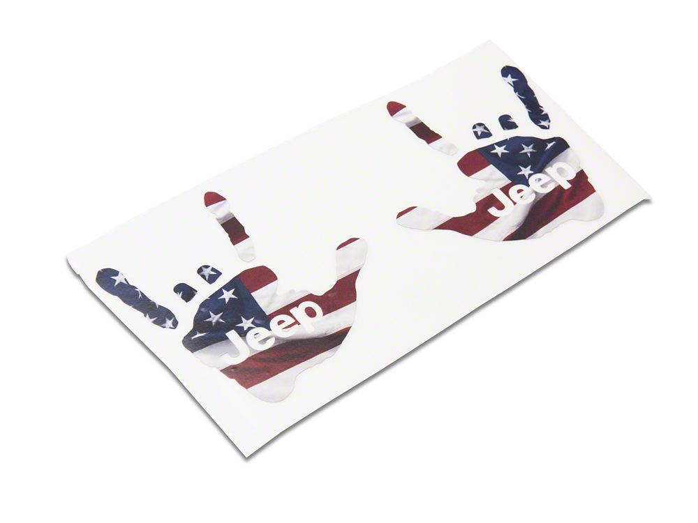 Jeep Licensed by RedRock Jeep Metal Decal; Real Flag (87-18 Wrangler YJ, TJ & JK)