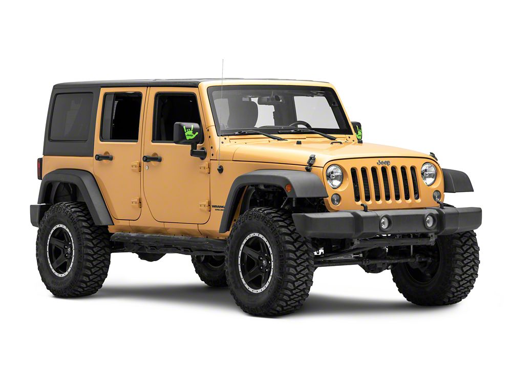 Jeep Licensed by RedRock Jeep Metal Decal; Lime (87-18 Wrangler YJ, TJ & JK)