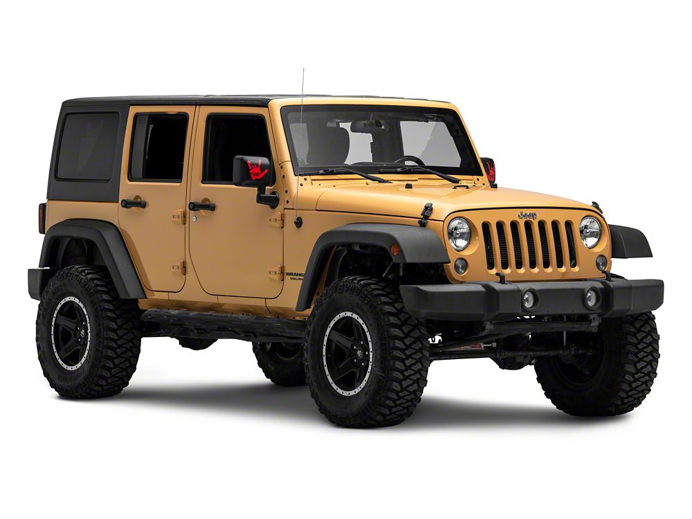 Jeep Licensed by RedRock Jeep Metal Grille Decal; Red (87-18 Wrangler YJ, TJ & JK)