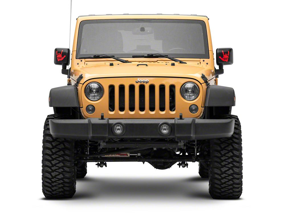 Jeep Licensed by RedRock Jeep Metal Grille Decal; Red (87-18 Wrangler YJ, TJ & JK)