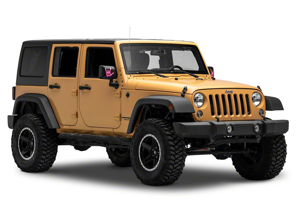 Jeep Licensed by RedRock Jeep Metal Grille Decal; Pink (87-18 Wrangler YJ, TJ & JK)