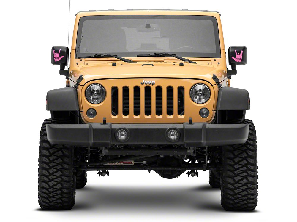 Jeep Licensed by RedRock Jeep Metal Grille Decal; Pink (87-18 Wrangler YJ, TJ & JK)