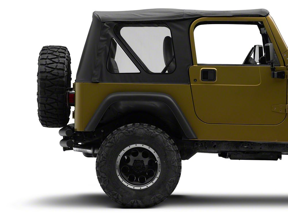Jeep Licensed by RedRock Double Tubular Rear Bumper with Receiver Hitch and Jeep Logo; Textured Black (87-06 Jeep Wrangler YJ & TJ)