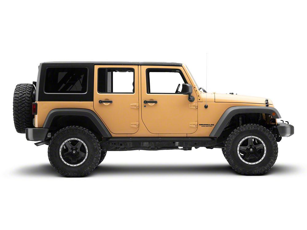 Jeep Licensed by RedRock Enhanced Rubi Rails with Jeep Logo; Textured Black (07-18 Jeep Wrangler JK 4-Door)