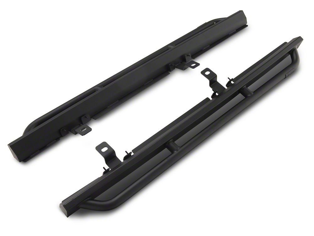 Jeep Licensed by RedRock Enhanced Rubi Rails with Jeep Logo; Textured Black (07-18 Jeep Wrangler JK 2-Door)
