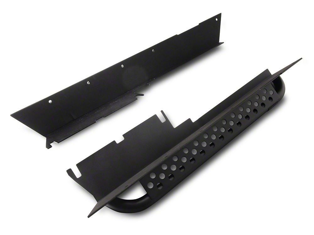 Jeep Licensed by RedRock Rocker Guards with Steps and Jeep Logo (97-06 Jeep Wrangler TJ, Excluding Unlimited)